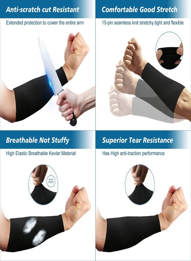 CAWANFLY 2 Pairs Protective Arm Sleeves, Cut Resistant Sleeve Arm Protectors Anti Abrasion Safety Armband for Garden Kitchen Work (Black+Grey) - Image 4